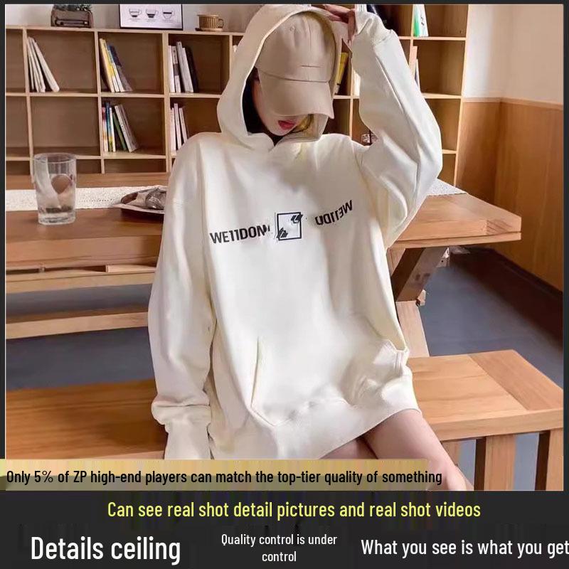 

WE Correct Retro American Fleece-Lined Long Sleeve Hoodie - Autumn/Winter Casual Trendy Style for Couples M