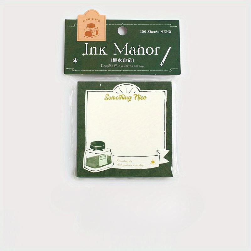 

100pcs Fresh and Artistic Watercolor Hand-drawn Stationery, Vintage Message and Note Paper for Journal/Diary зелений