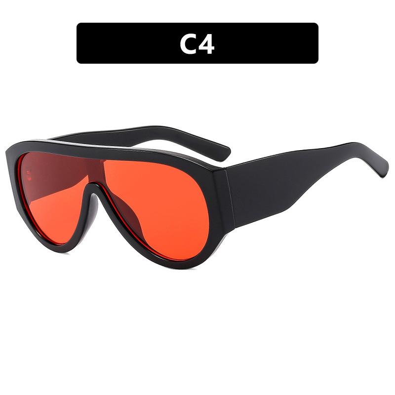 New Integrated Large Frame Oval Sunglasses Retro Brand Designer Double Bridge Glasses Fashion Women'S Sunshade Eyeglasses