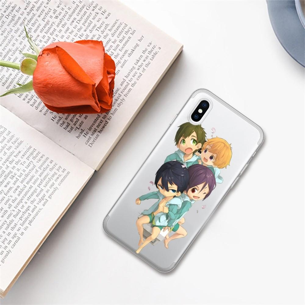 Free anime Phone Case For iPhone 15 14 13 12 11 Pro Max Mini X Xs XR 6 7 8 Plus SE 2020 Transparent Case