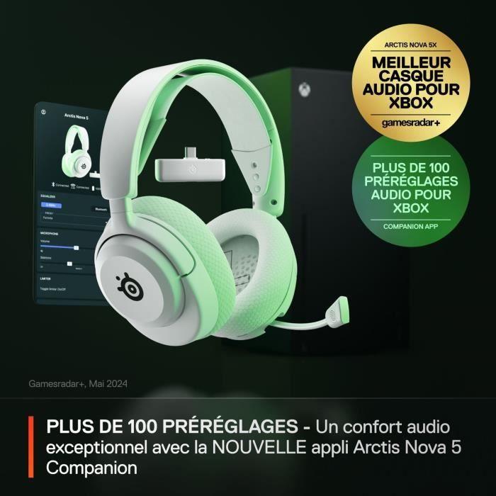 Casque gaming sans fil - steelseries - arctis nova 5x - blanc