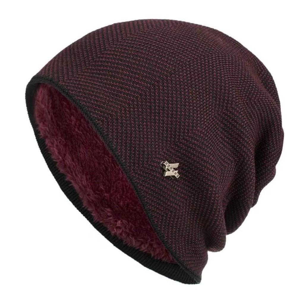 Simple Style Knitted Beanie Unisex Ski Beanie Hats Simple Thick Knitted Hat  Outdoor Sports