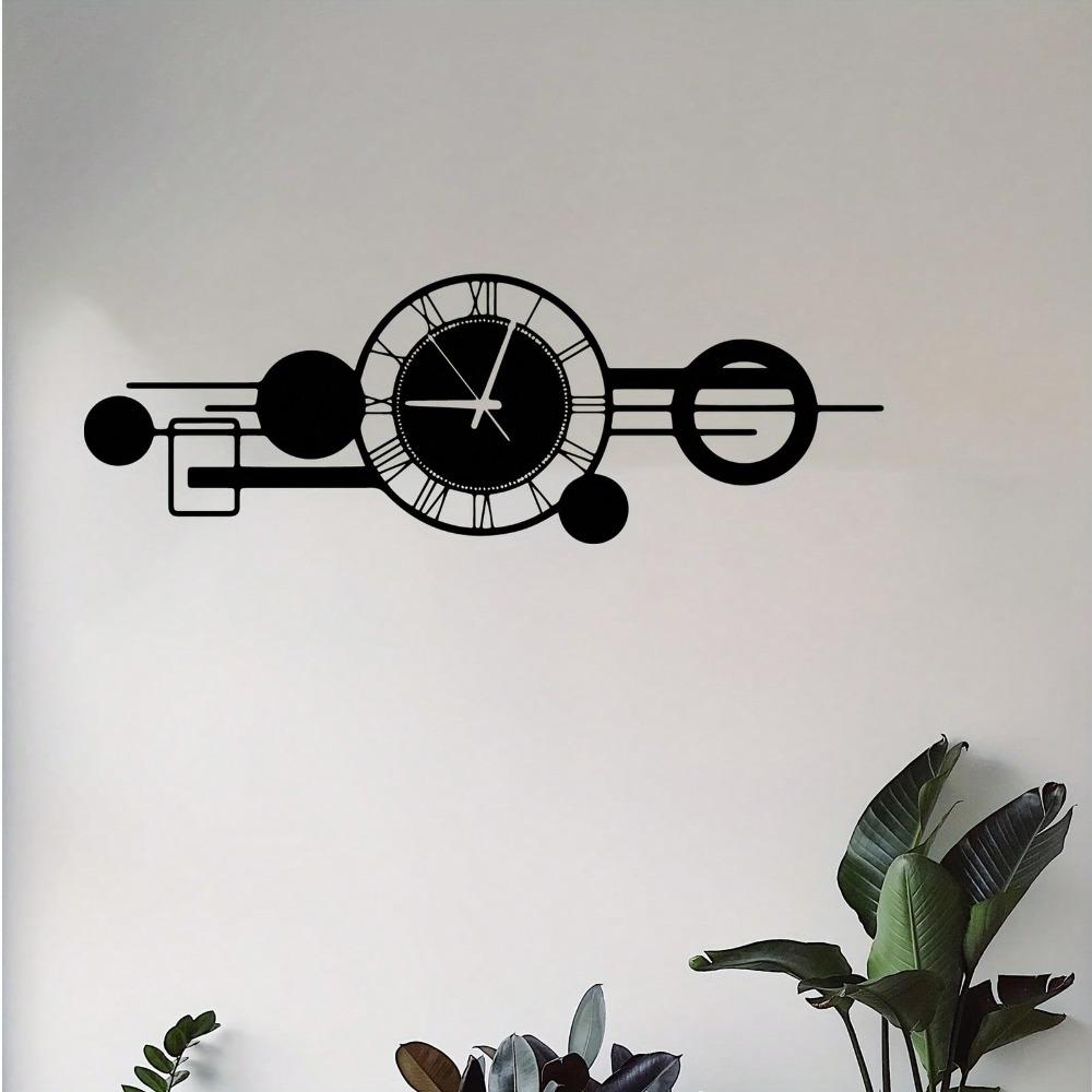 Powder Coated Metal Wall Art Sculpture Clock Geometric Design Industrial Style Home Decor