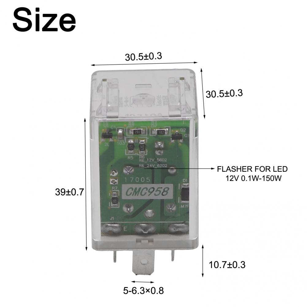 Kunststoff Blinkrelais Blinkerfrequenzregler 3-Pin
