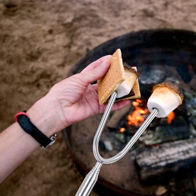 Teleskopické vidličky na grilování Marshmallow Tyčinky na pečení Nerezová ocel Výsuvný párek v rohlíku Párky Párky Špízy Nástroje na grilování