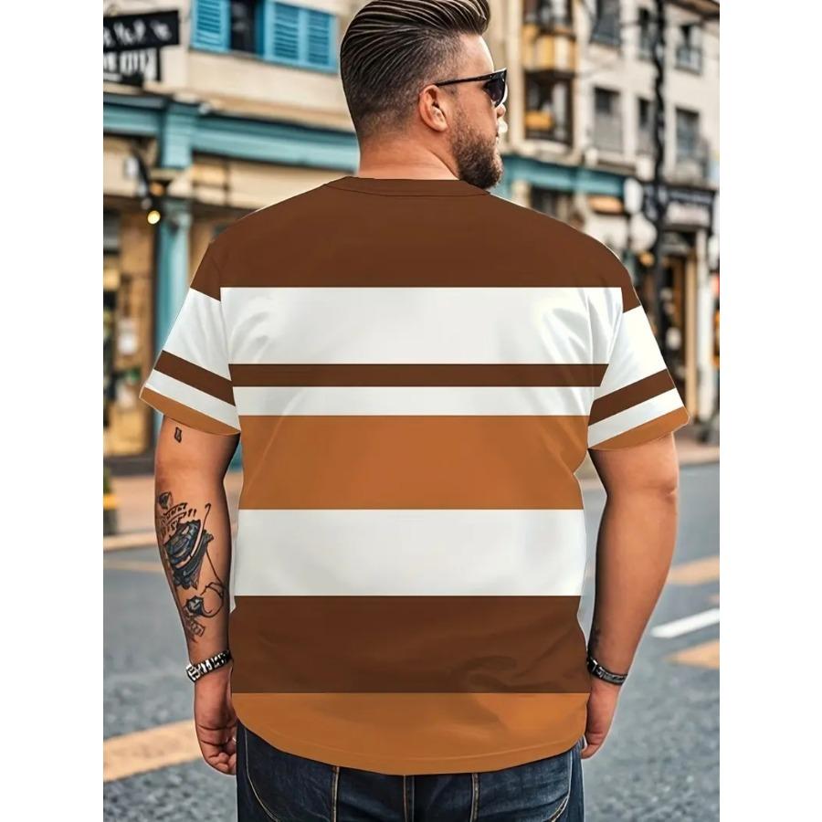 Pánské tričko nadměrné velikosti XL-7XL s krátkým rukávem a kulatým výstřihem, vintage ležérní, velké velikosti