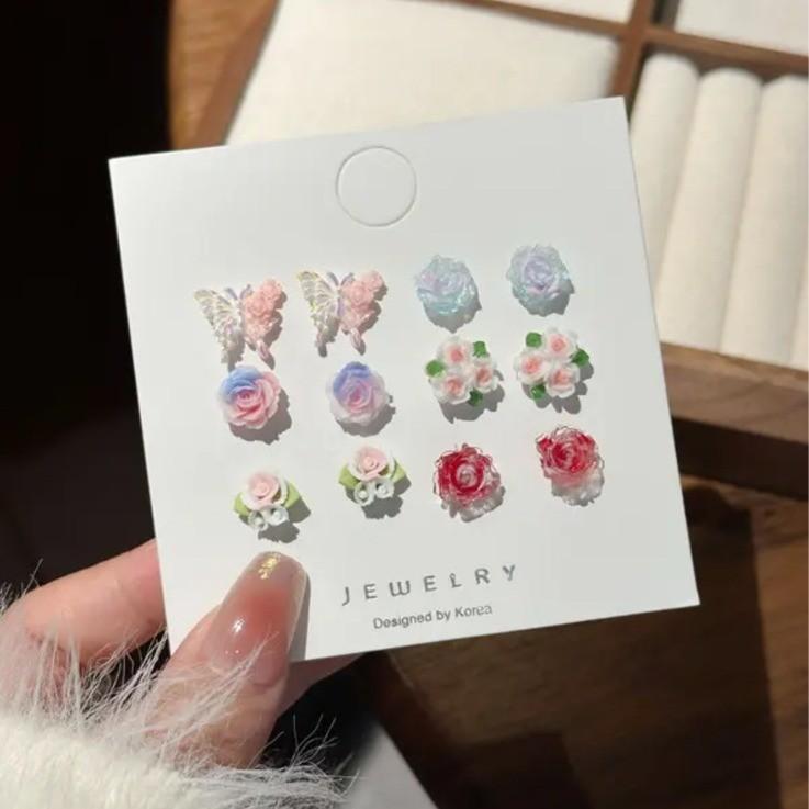 

Жіночі сережки-кільця квадратної форми в ретро-стилі для повсякденного носіння One Size рожевий