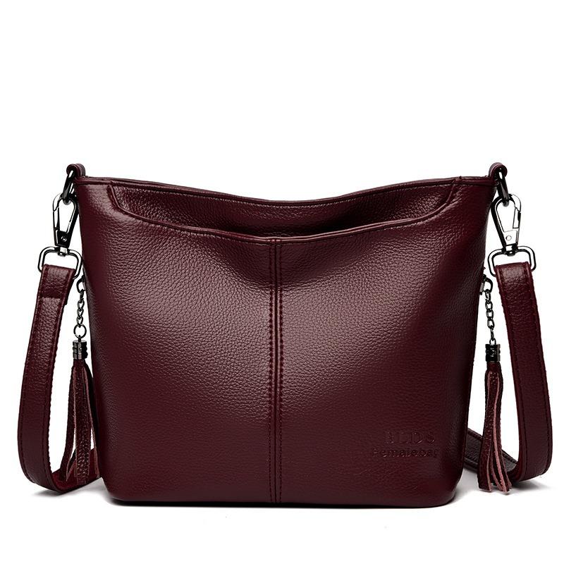 Spring and Summer New Tassel Mother Bag Fashionable and Simple Shoulder Messenger Bag Large Capacity Bucket Bag