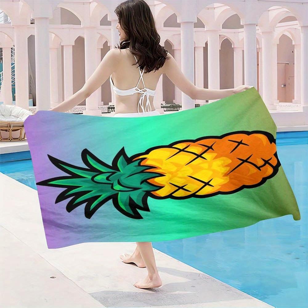 1pc Microfiber Beach Scarf - Pineapple Design Lightweight Quick-Dry Oversized Towel, Soft Durable Large Bath Towel for Travel,