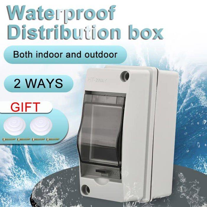 Coffret électrique étanche - AIMOONSA - 2 voies - IP65 - ABS+PC ignifuge - Couvercle transparent