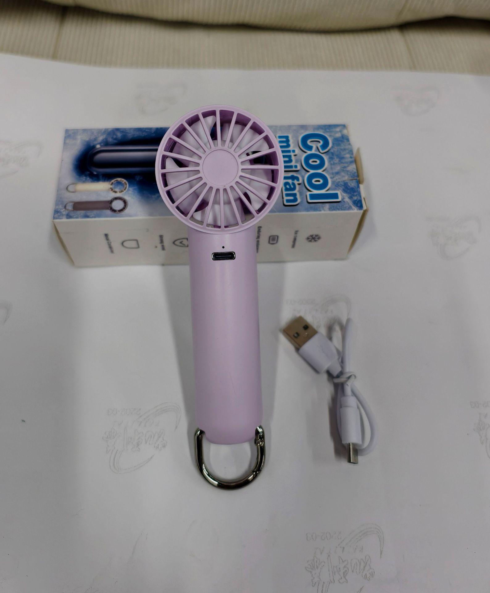 Rechargeable Mini Fan with USB, Ice Pack, and Carabiner for Outdoor Cooling USB Mist розовый