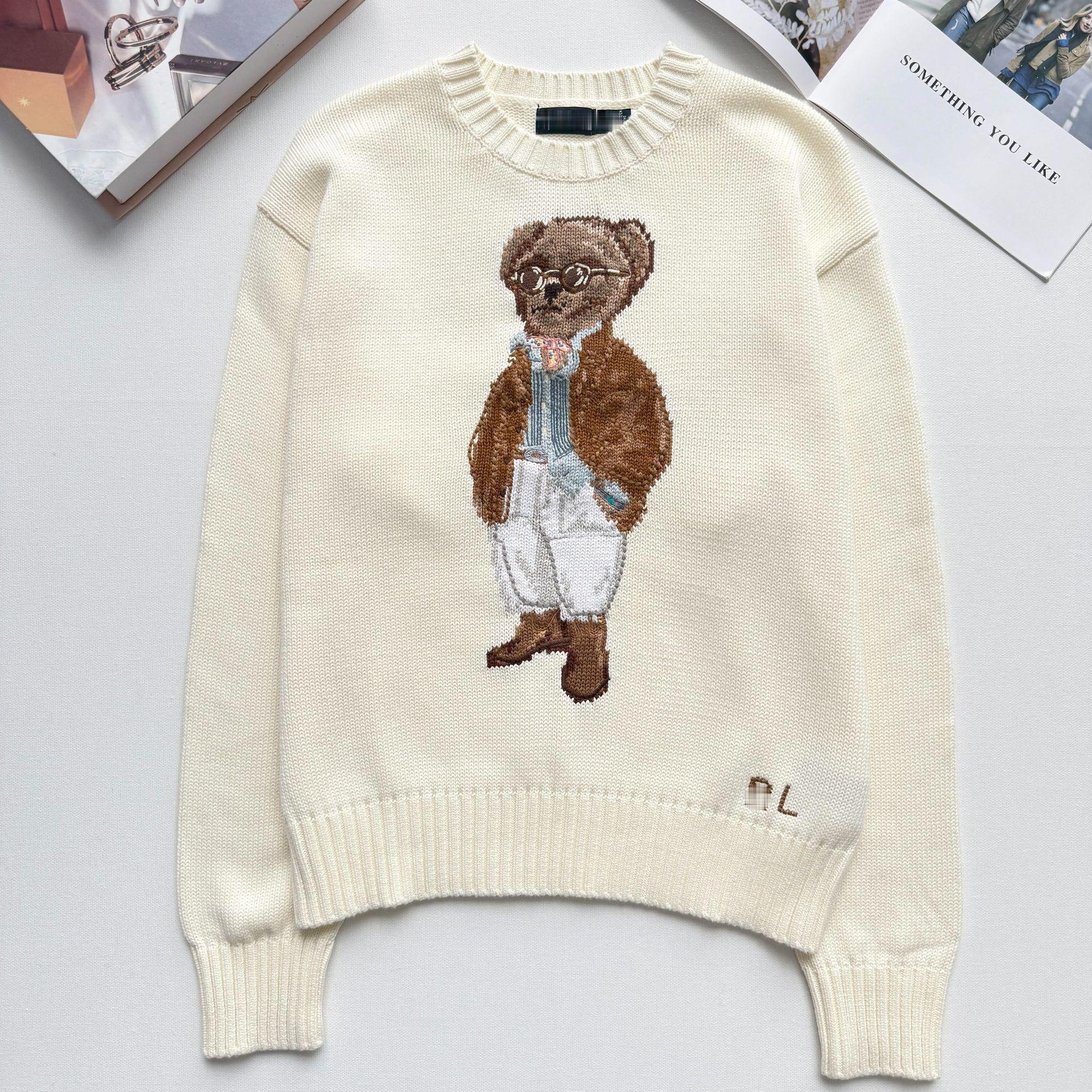 Damen Herbst/Winter Baumwoll-Stickerei Cartoon Pullover Small weiß