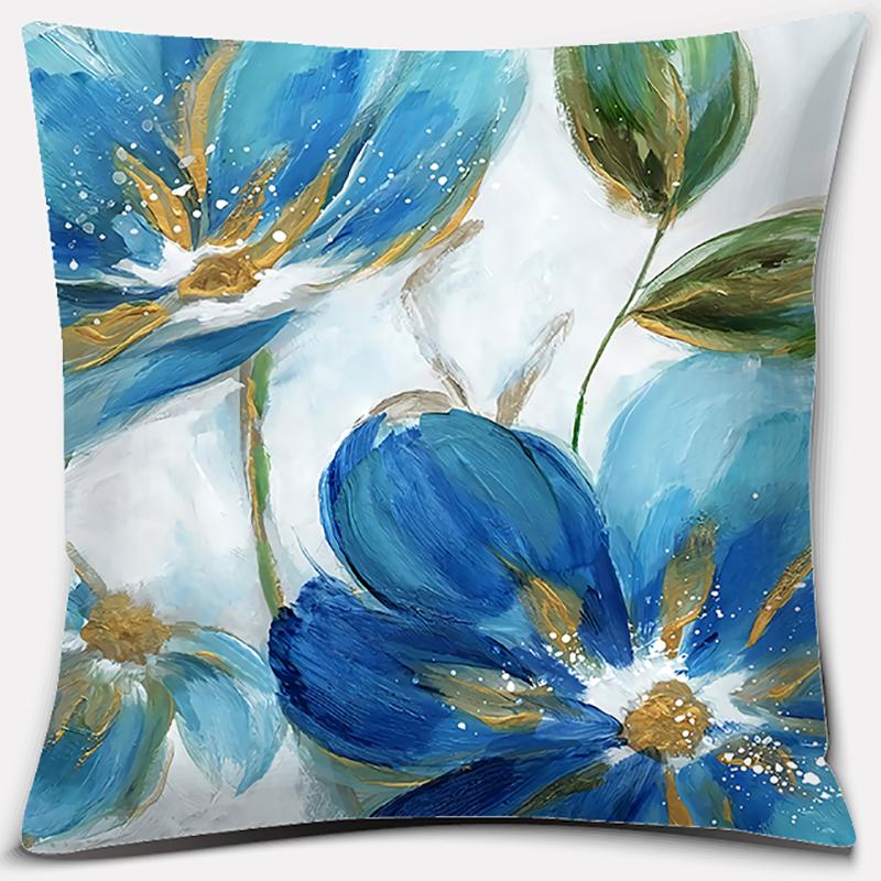 Flower and Bird Printing Series Pattern Pillowcase Square Pillowcase Home Office Decoration Pillowcase