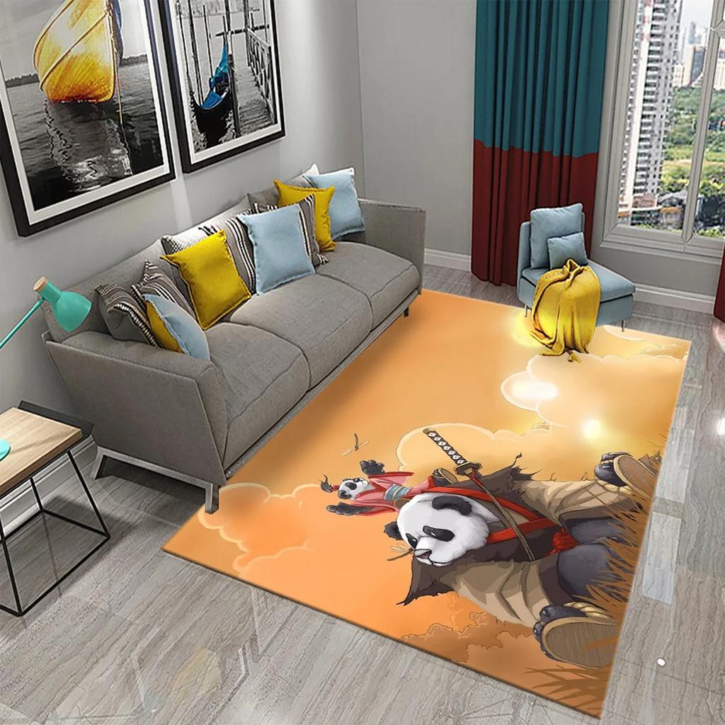 3D Cartoon Cute Panda Carpet Area Rug for Living Room Bedroom Bathroom Kitchen Decor Kid Play Crawl Soft Non-slip Floor Mat Gift