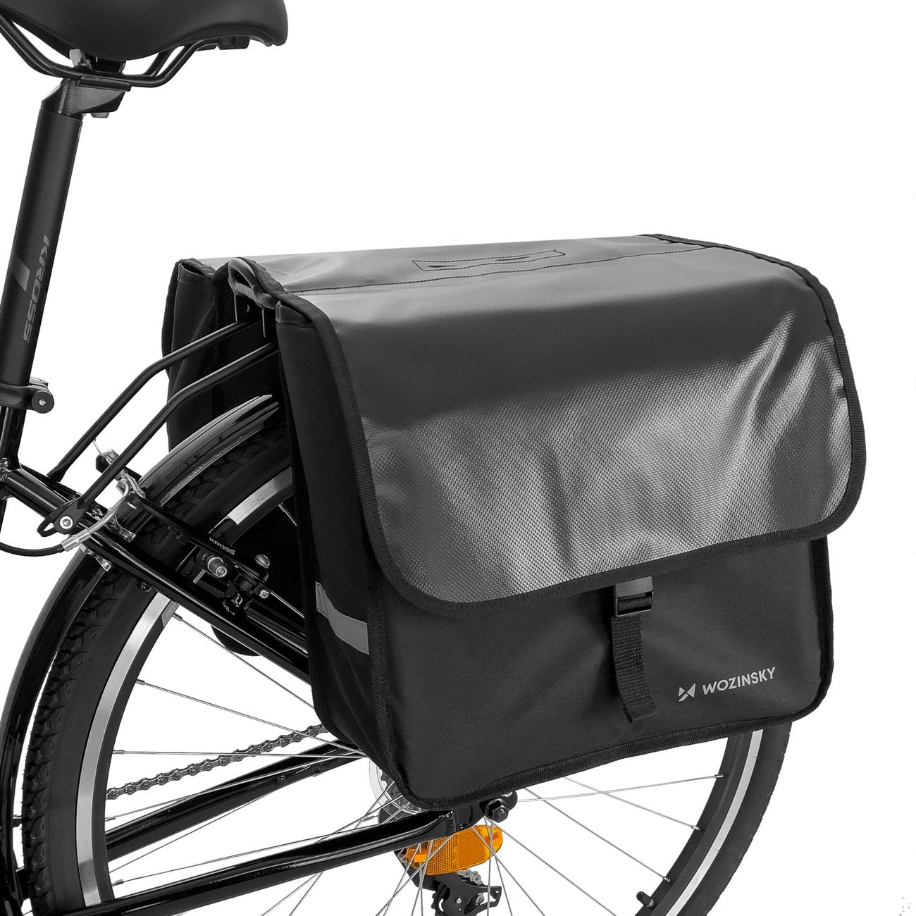 Joom Super Merchant Nera Borsa Da Bicicletta Doppia Per Portapacchi 28 L