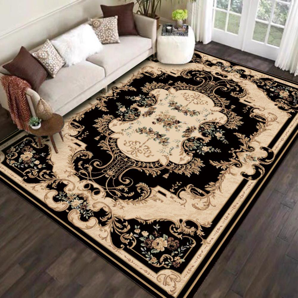 European Carpets Living Room Pastoral Flower Home Bedroom Rugs and Rug Sofa Coffee Table Mat Anti-Slip Floor Study Area Rug