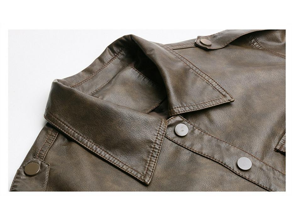 Women's Retro Genuine Leather Motorcycle Jacket, Spring/Autumn 2025 Fashion, Solid Color, Loose Fit, Short Style.