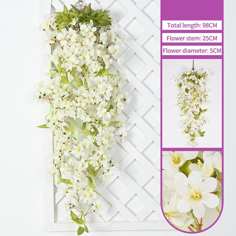 Artificial Violet Vine Wall Hanging Flowers Simulated Rose Fake Flowers Garden Wedding Scene Party Arch Garland Decorations