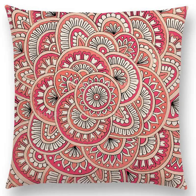 Neuheiten Boho Bunt Sonnenaufgang Regenbogen Diamantblumen Blüte Paisley Blumenmuster Mandalas Drucke Kissenbezug Kissen