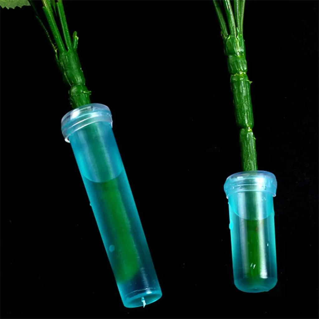 Transparent Flowers Plants Nutrition Tube With Cap Clear Fresh-Holding Floral Water Pipe Keep Plants Alive Hydroponic Container