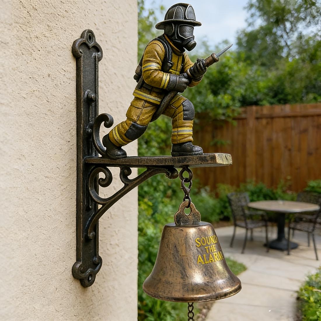 

Firefighter Tribute Decorative Doorbell, Resin Wall Hanging Ornament, Indoor And Outdoor Universal Home Decoration, Memorial Gift For Firefighters