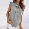 Women Summer Elegant Ruffles Sleeveless Lace Up Tie Bow Casual Tops Sexy Summer Ruffles Tank Top
