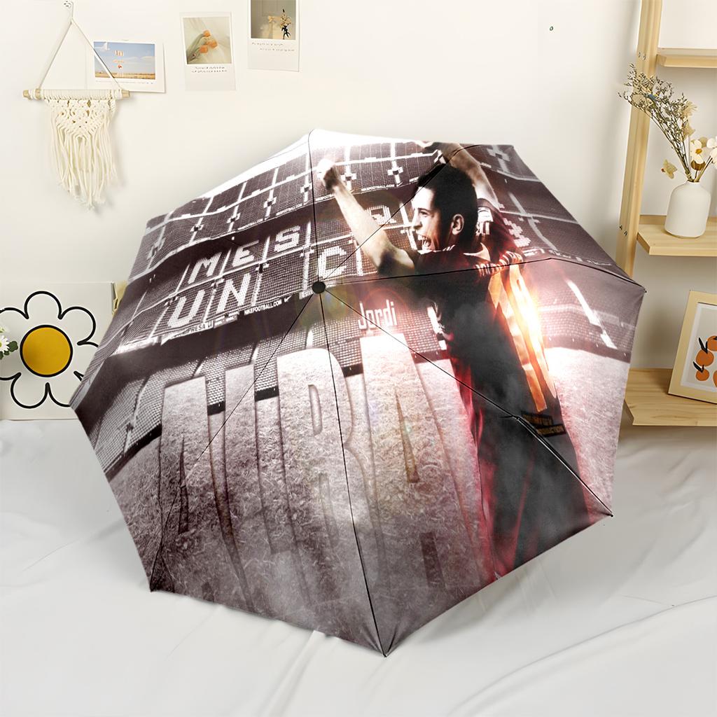 Golden Moment Soccer Automatic Umbrella Compact 8-Rib Design Durable Plastic & Iron for Women/Men Fashionable Accessory Perfect Gift for Women/Men
