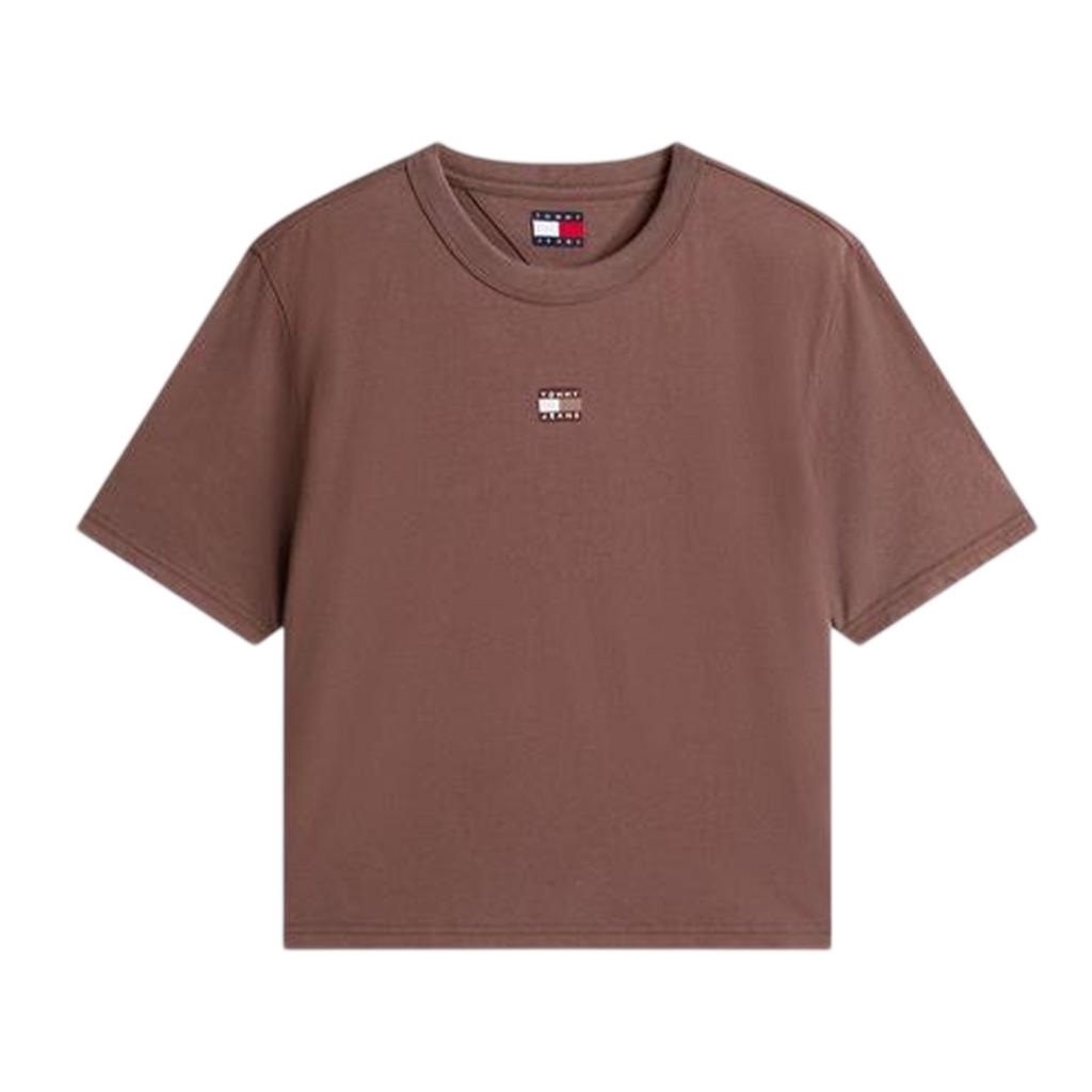 Tommy Jeans Womens/Ladies Embroidered Logo Cotton Cropped T-Shirt