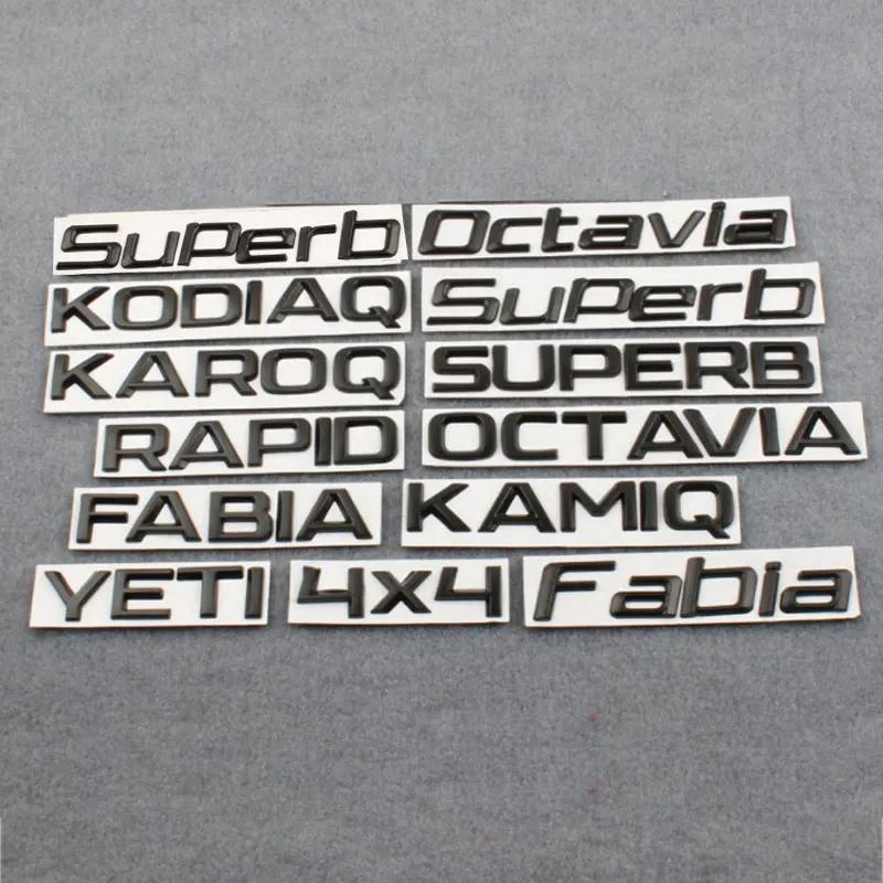 ZDVK6 4X4 FABIA KAMIQ KAROQ KODIAQ OCTAVIA RAPID SUPERB YETI skoda letter logo car stickers for Skoda series refit trunk accessories