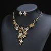 3pcs Bohemian-Inspired Zircon Set Euro-Art Retro Branch Necklace Earrings Accented Adjustable Zircon for Bridal
