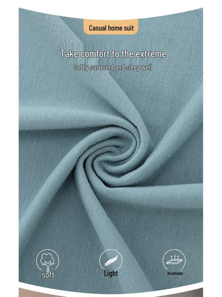 Men's Summer Ice-Fabric Pajama Set: Short Sleeve, Round Neck, Plus Size