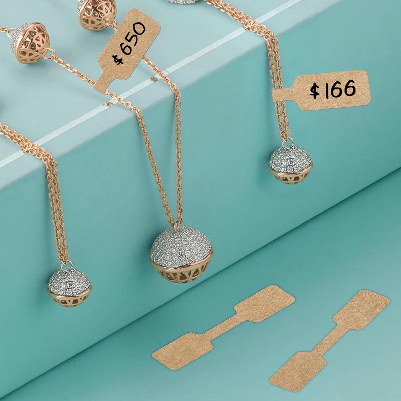 500pcs High-Quality Jewelry Tags Self-Adhesive Dumbbell Price Labels for Boutique Jewelry Store Pricing Organization