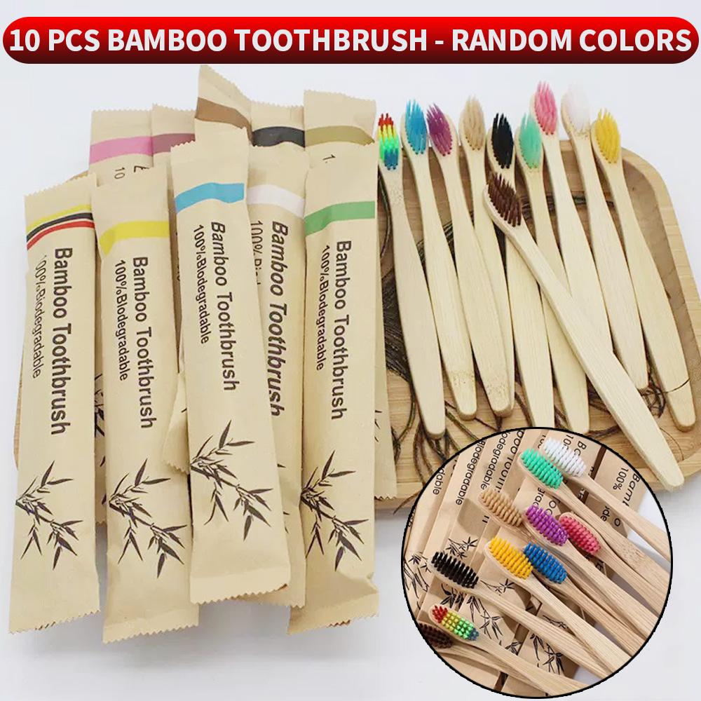30/10/5 PCS bagged bamboo toothbrush, biodegradable, suitable for home, homestay, hotel and other use