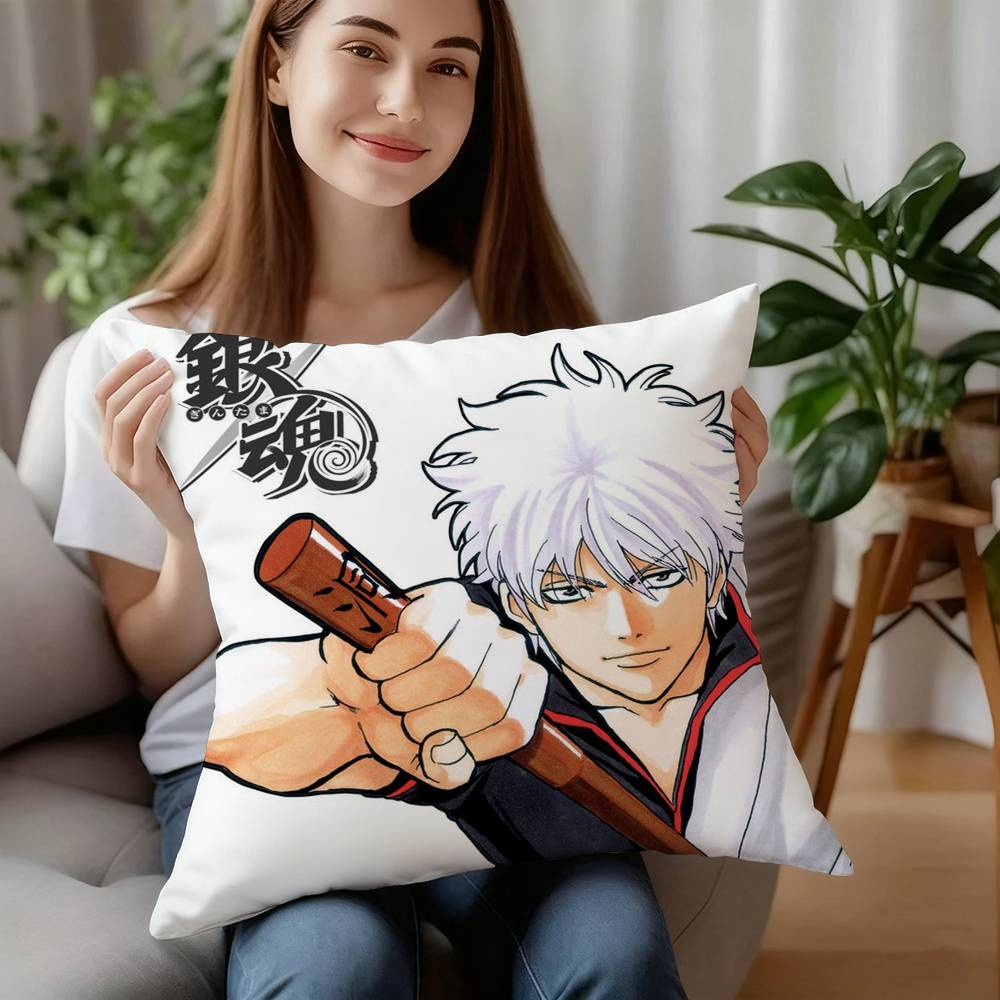 Anime GinTama Pillow Case Plush Fabric Soft Pillowcase Double Sided Print Cushion Cover Household Gifts