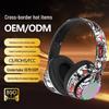 P85 Bluetooth Over-ear Wireless Headset: Colorful Graffiti Design, Cool Luminous RGB, Deep Bass, Foldable.