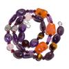 Natural Carnelian Amethyst Garnet Gemstone Smooth Beads Necklace 17" UB-4349 UB-4349