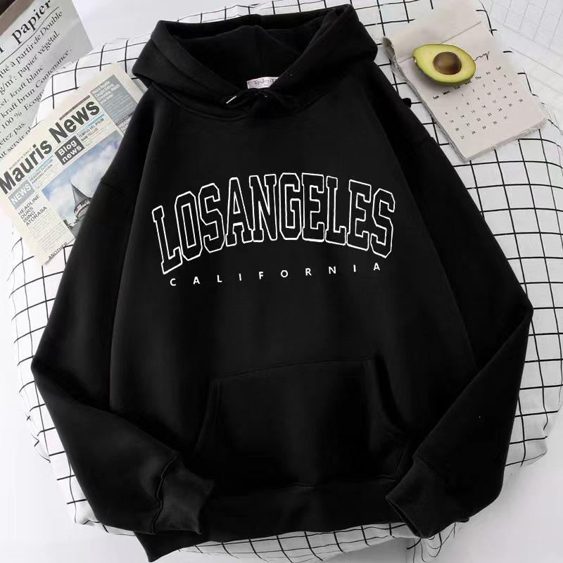Autumn-Winter Women's Hooded Pullover Sweatshirt, European & American Style, Printed, Plus Size, Loose Fit, Thin Velvet, Trendy Ins.