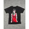 Fatal Crew Tattoo Girl Glasses Graphic 100% Cotton T-shirt Mens Tees Top Black Red Sz Medium Streetwear