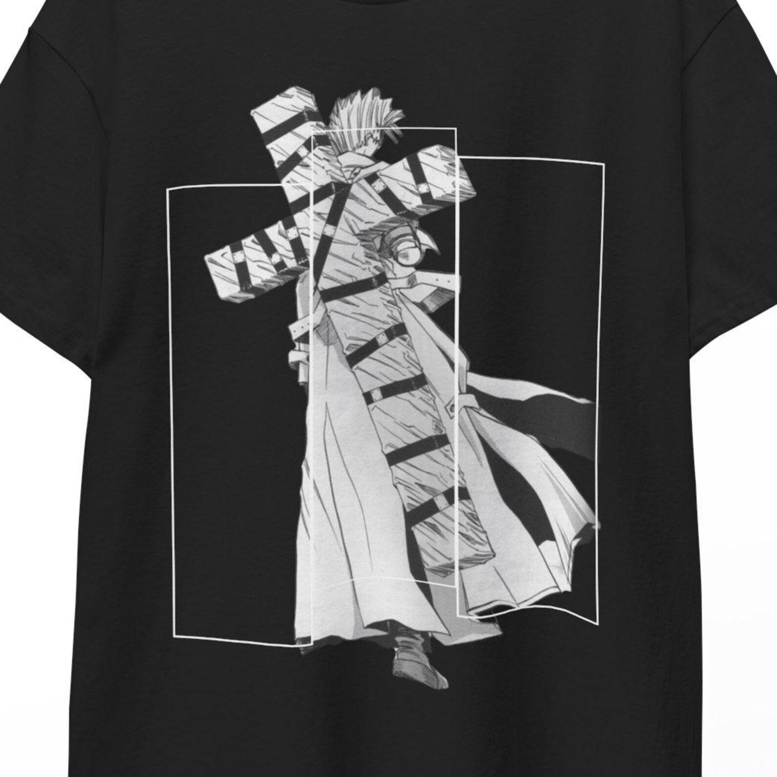 Trigun Anime T-Shirt Vash the Stampede Nicholas D Wolfwood Love and Peace Manga Shirt Japanese Anime Graphic Tee Gift for Otaku Fans Style!! L