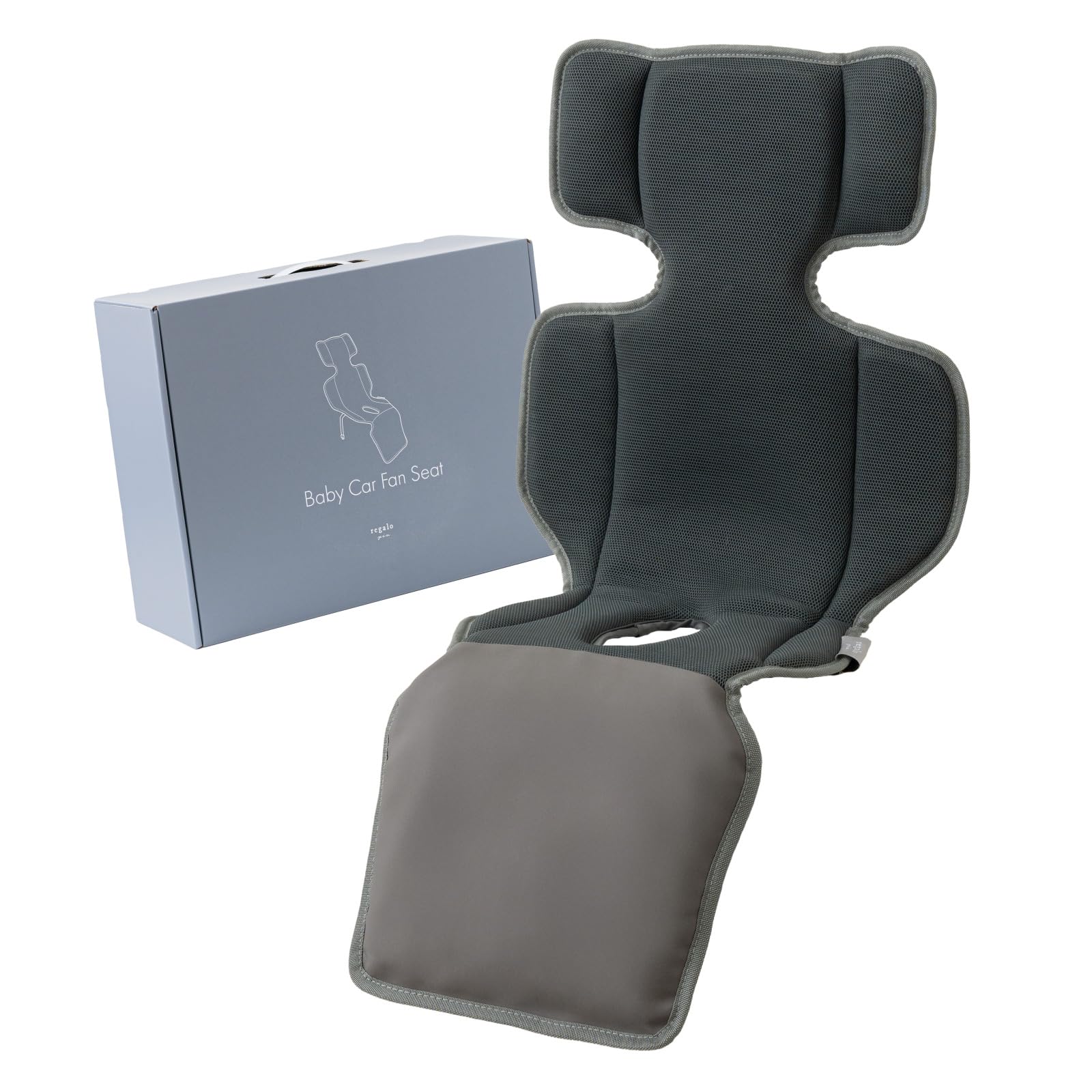 

regalo Aireat Flow Baby Car Seat with Fan and Ice Pack Perfect for Cooling Seat for Waterproof and Stroller Seat Seat Fan-Equipped Pocket, Heatwaves,