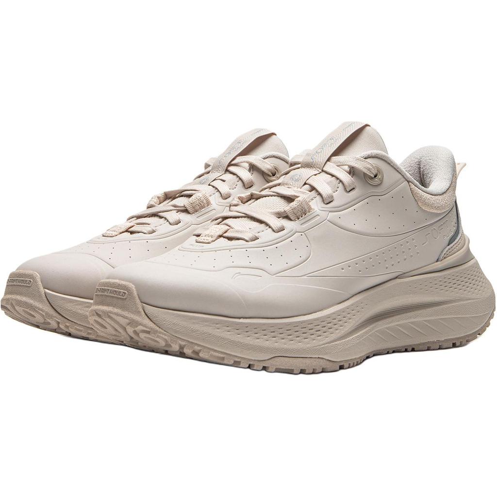 New LiNing SOFT PLUS SHIELD Abrasion Resistant Slip Resistant Low Top Casual Shoes Women's Oat Gray AGLU230-4