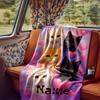 Cute Kittens With Hearts On A Dreamy Background Blanketcustomizable With Your Namecomfortable And Stylish Perfect For Travel Beds Chairs Offices Sofas