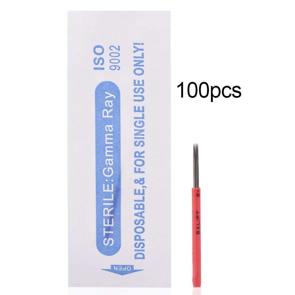 

100pcs Permanent Hand Embroidery Tattoo Fog Eyebrow Blades 5 Round Needles