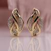 Elegant Niche Irregular Hollow Braided Zircon Ear Cuffs Women Stud Earrings Fashion Jewelry