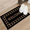 Black Door Mat Welcome Entry Non-Slip Floor Mat Indoor Living Room Bedroom Home Decoration Carpet Large