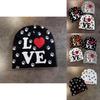 Love Letter Pattern Beanie Knitted Hat With Acrylic Material For Stylish Cold Weather Wear