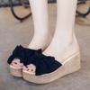 Fashion Women Slippers 2024 New Sweet Butterfly Dew Toes Summer Sexy Flower High Heel Women Slide Wedge Shoes