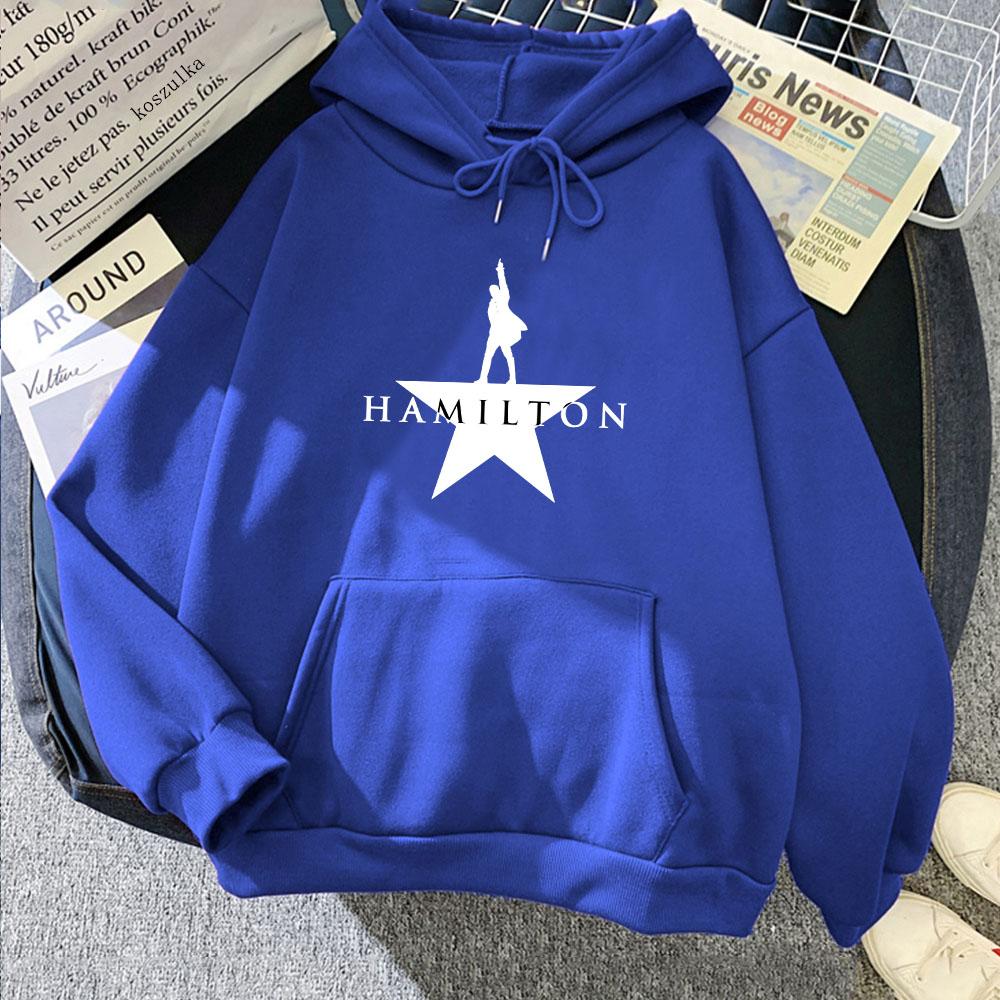 Winter Long Sleeve Hooded Pullovers Musical Hamiltonn Graphic Hoodies Sudadera Mujer Round Neck Pocket Women Sweatshirts Printed