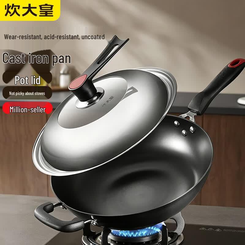 COOKER KING 32cm Cast Iron Wok