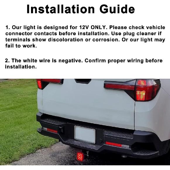 CZC AUTO Red Lens Trailer Hitch Cover with 12 LED Brake Light Fit 2" Receiver